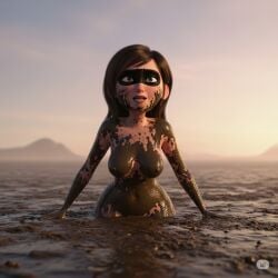 ai_generated completely_naked completely_nude dirty dirty_girl female female_only helen_parr mud muddy nai_diffusion naked nude solo stable_diffusion tagme the_incredibles