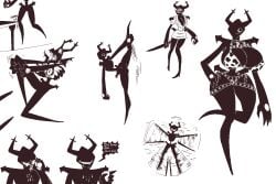 3:2 animal_print anthro ass big_breasts breasts cow_print deltarune deltarune_chapter_3 deltarune_chapter_4 dialogue female holding_object holding_weapon huge_breasts konami nurse_(silent_hill) roaring roaring_knight shadow_creature signirsol silent_hill solo the_knight_(deltarune) the_roaring_knight undertale undertale_(series) weapon wide_hips