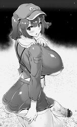 1futa areolae ass balls bar_censor blush breasts censored crop_top curvy erect_nipples erection erection_under_clothes erection_under_skirt futa_only futanari greyscale hair_bobbles hair_ornament hat huge_balls huge_penis hyper hyper_breasts intersex large_ass looking_to_the_side miniskirt monochrome nipple_bulge nipples nitori_kawashiro no_panties penis penis_out penis_under_clothes penis_under_skirt shiny shiny_clothes short_hair skirt skirt_lift solo solo_futa sweat thick_thighs thighs touhou twintails veins veiny_penis yn_red