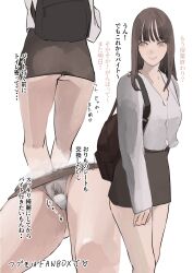 1girls ass black_hair female grey_eyes menstrual_pad oshayu pubic_hair shirt skirt thighs