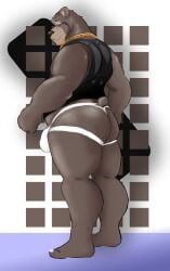 anthro ass bear ben_bigger big_butt gaek hi_res male mammal mihoyo muscular solo zenless_zone_zero