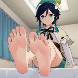 1femboy boy feet femboy foot_fetish gay genshin_impact venti_(genshin_impact)
