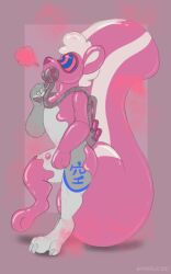 5:8 aphrodisiac aphrodisiac_gas aphrodisiac_mask drone hi_res hypnosis hypnotic_eyes hypnotic_visor latex male male_only mammal mephitid mind_control pink_body skunk solo symrea toony transformation