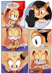 2018 anthro bigdon1992 comic cream_the_rabbit cum cumshot digital_media_(artwork) ejaculation feline female fur hair hi_res lagomorph male mammal muscular muscular_male nyurora nyuroraxbigdon orgasm patreon rabbit rick_evans sega smile sonic_(series) tiger young