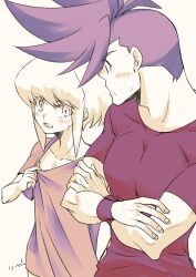 2boys after_sex androgynous bite_mark blush embarrassed femboy flustered galo_thymos gay lio_fotia monochrome oversized_shirt promare shirt_only size_difference twink wholesome yaoi