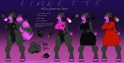 big_breasts black_fur black_sclera breasts canine digital_media_(artwork) enderpup female fredkakes fur grey_fur linkette_(thatdoggolinkie) mammal multi_tail nude simple_background solo tattoo thatdoggolinkie wide_hips