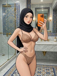 ai_generated enfermosic28 hijab iphone islam medium_ass medium_breasts muslim_female small_waist underwear