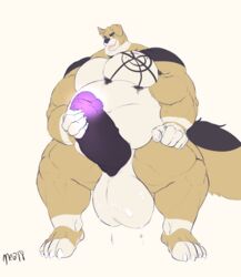 balls big_balls big_biceps canine chub_(disambiguation) corgi huge_balls huge_cock hyper hyper_balls hyper_penis isshou male male_only mammal musclegut muscular neokandra penis spread_legs spreading sweat thick_penis vein veiny_penis