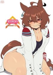 1girls 2d 2d_(artwork) 2d_artwork agnes_tachyon_(umamusume) ass breasts brown_hair curvaceous curvaceous_female curvaceous_figure curves curvy curvy_body curvy_female curvy_figure curvy_hips female hair labcoat lips looking_at_viewer simple_background taigerarts umamusume wide_ass wide_hipped_female wide_hips wide_thighs