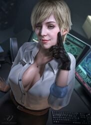 1girls 3d 40_year_old blonde_hair female female_only full_lips human human_female jokar large_breasts light-skinned_female mature mature_female mature_woman perky_nipples resident_evil resident_evil_9:_requiem sherry_birkin sherry_birkin_(bridgette_haze) short_hair solo youthful youthful_face youthful_features youthful_look
