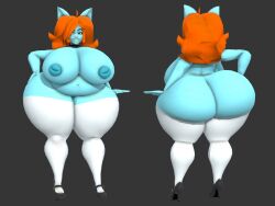 3d big_ass big_breasts donisha_parmigiana donisha_parmigiana_(stanace) heels orange_hair pizza_tower rojo84 rojo_parasito turquoise_hair