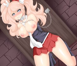 blonde_hair breasts danganronpa female gyaru junko_enoshima junko_enoshima_(cosplay) leash mukuro_ikusaba straight_hair tagme tied_hair