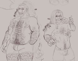 bara bear_(body_type) beard big_pecs body_hair buggy_the_clown bulge canon_x_oc chubby chubby_male facial_hair fat fat_male fit fit_male gay gay_male guuguutron hairy hairy_arms hairy_chest hairy_legs hairy_male happy_trail inverted_nipples long_hair long_hair_male love male male_only married married_couple married_male mlm moustache oc oc_x_canon older_male one_piece only_male original_character self_insert self_upload selfship selfshipping time_skip yaoi yumeship yumeshipping