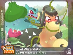 2026 3_claws 4:3 absurd_res anthro anthro_on_feral anthro_penetrated anus ass biped bulbasaur claws day detailed_background digital_media_(artwork) duo english_text eyelashes fangs fellatio female female_anthro female_penetrated feral feral_penetrating feral_penetrating_anthro flower generation_1_pokemon generation_3_pokemon genitals grass green_body heart_symbol hi_res interspecies leaf logo looking_pleasured male male/female male_feral male_penetrating male_penetrating_female mawile new_pokemon_snap nintendo nude nude_anthro nude_female open_mouth oral oral_penetration outside page_number penetration penile penile_penetration penis penis_in_mouth plant pokemon pokemon_(species) pokemon_snap prof_blanc's_sex_safari quadruped rear_view red_eyes red_penis red_tongue rock semi-anthro sex sharp_teeth slit_penis tan_body teeth text thewizardstick toe_claws tongue tongue_out vines white_claws zoophilia