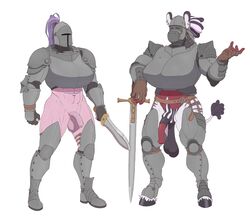 2futas animal_genitalia animal_penis anthro armor auroror balls black_hair bottomless bubblebunnyboy casual_nudity curvy dagger delrin equine equine_penis flaccid full-length_portrait full_length furry futa_only futa_with_futa futanari hair helmet hooves horse_penis horsecock humanoid_penis intersex knight large_balls large_penis mammal melee_weapon multicolored_hair muscular muscular_futanari penis purple_hair sagging_balls standing sword tarynn weapon white_hair zebra