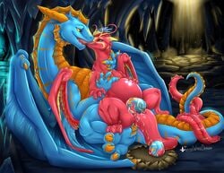 aquatic_dragon arkhor big_belly birth cave dragon egg egg_laying feral invalid_tag kissing paws romantic skylar spreading tongue weisswinddragon wings