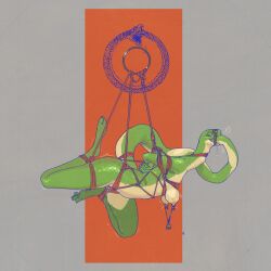 1:1 anthro arms_tied aroused bdsm bedroom_eyes bent_legs bodily_fluids bondage bound breast_torture breasts breath crotch_rope female female_anthro flowerdino genital_fluids genitals green_body grey_background hands_behind_back hi_res legs_tied lidded_eyes long_neck long_tail multicolored_body muzzle_(object) muzzled narrowed_eyes nipple_clamp nipple_torture nipples open_mouth ouroboros prehensile_tail pussy_floss red_background reptile restraints rope rope_around_neck rope_bondage rope_harness scalie scratches seductive simple_background snake solo sucking suspension suspension_bondage tail tail_fetish tail_in_mouth tail_suck tan_body tape tape_muzzle two_tone_body vaginal_fluids vulva weighted_nipple_clamp