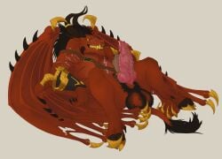 absurd_res animal_genitalia anthro armwear balls black_body black_fur body_hair chaos_daemon clothing cloven_hooves daemon_of_khorne demon dragon dragon_wings erection fur gay gay_masturbation genitals glowing glowing_eyes hairy_balls hi_res homosexual homosexual_male hooves judaplex khazaan knot knotted_penis male male/male male_focus male_only male_penetrating mane muscular muscular_anthro muscular_male mythological_creature mythological_scalie mythology penile_spines penis pubes red_body red_skin scalie scar scars_all_over sheath solo spiked_penis spikes spikes_(anatomy) teeth warhammer_(franchise) yellow_eyes yellow_teeth