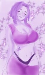 1girls 2026 breasts circular_glasses fanart fanart_from_twitter female female_only garlan_(haxxar) glasses oc original_character purple_hair tagme tagme_(artist) thighs