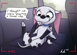 101_dalmatian_street 101_dalmatians 1girls 2019 3_toes animal_anus animal_genitalia animal_pussy animal_vagina animal_vulva anus backseat black_body black_eyes black_fur black_nose black_pussy black_spots black_vagina black_vulva blue_collar blush bodily_fluids camera camera_view canid canine canine_anus canine_genitalia canine_pussy canine_vagina canine_vulva canis car collar dalmatian dialogue disney dog_collar dolly_(101_dalmatians) domestic_dog english_text exhibitionism feet female female_canine female_feral female_focus female_only female_solo feral feral_female feral_focus feral_only feral_solo freckles fur genital_fluids genitalia hi_res inside_car inside_vehicle kettukarkki lying lying_on_back mammal on_back paws pussy quadruped recording speech_bubble spots spotted_body spotted_fur spread_legs spreading tail talking_feral talking_to_viewer text thin_tail toes toony vagina vaginal_fluids vehicle vulva white_body white_fur young young_female young_feral