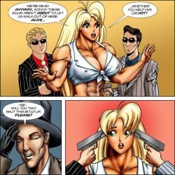 blonde_hair breasts dcmatthews female hair long_hair male muscular_female tetsuko