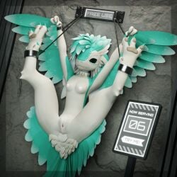 1:1 3d_(artwork) absurd_res anthro areola arms_above_head arms_tied avali avian blender_(artwork) bodily_fluids bound bound_to_wall breasts cum digital_media_(artwork) female female_anthro free_use genital_fluids genitals hi_res leaking_cum legs_above_head legs_tied locoroo naii nipples serving small_breasts solo spread_legs spreading submissive submissive_anthro submissive_female vulva wall_(structure) wall_hanging white_areola white_nipples