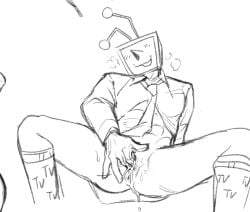 cuntboy deltarune fingering_self tenna_(deltarune) undertale_(series) vaginal_fingering