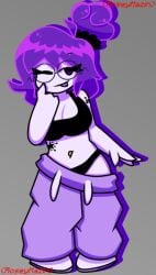 1girls 2026 breasts circular_glasses fanart fanart_from_twitter female female_only garlan_(haxxar) glasses oc original_character purple_hair tagme tagme_(artist) thighs