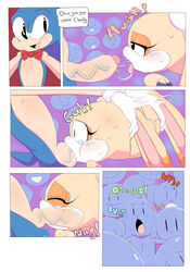 blush bow_tie clothing cloudz comic cream_the_rabbit crowd deep_throat deepthroat dialogue fellatio female flat_chest flat_chested footwear group male oral penis presto_fasto sex sonic_(series) sonic_the_hedgehog straight tears tongue tongue_out vein veiny_penis