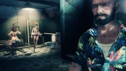 2boys 2females 2girls 2males 3d 3d_(artwork) 3dcg absurd_res ass ass_cleavage bald_male brown-haired_female cleavage edited_screencap erect_nipples highres jeans large_breasts long-haired_female max_payne max_payne_(series) max_payne_3 official_art promotional_art prostitution purple_bikini_bottom rockstar_games source_request straddling stripper strippers unbothered uncaring uncaring_expression uncaring_female unnamed_characters