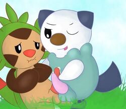 balls chespin frottage male nintendo oshawott penis pokemon pokemon_(species) precum renvi sex tapering_penis video_games yaoi