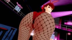 animated ass ass_focus ass_jiggle ass_shake atlus big_ass bunny_ears bunnysuit club evaan gif kasumi_yoshizawa koikatsu persona persona_5 persona_5_royal ponytail red_eyes red_hair ribbon ribbon_in_hair sumire_yoshizawa unknown_artist