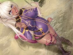 blonde_hair blush bodypaint breasts clothing crying cum curvy dark-skinned_female dark_skin dildo egg_vibrator female fucked_silly game_cg huge_belly kagami_hirotaka kangoku_senkan kangoku_senkan_3 kila_kushan large_breasts lilith-soft long_hair moaning nipples nude open_mouth painted_clothes peeing pink_eyes pregnant pussy_juice ready_to_pop saliva sex_toy shiny_skin solo standing stomach_bulge sweat tears tongue_out twintails vibrator wet