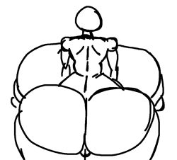 back_view big_breasts gigantic_breasts huge_ass huge_breasts nipples sketch thick thick_ass thick_thighs