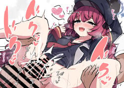 1boy 1girls blue_archive blush creampie cum cum_in_pussy cum_inside female full_nelson gehenna_academy_student iroha_(blue_archive) madotsukumo male penetration penis sex