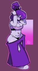 1girls 2026 breasts circular_glasses fanart fanart_from_twitter female female_only garlan_(haxxar) glasses oc original_character purple_hair sweat sweatdrop sweating tagme tagme_(artist) thighs