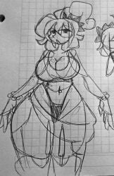 1girls 2026 circular_glasses female female_only garlan_(haxxar) glasses haxxar oc original_character traditional_art traditional_media traditional_media_(artwork)