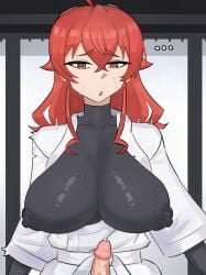 big_breasts dick egoroamer_(artist) eris_greyrat mushoku_tensei nipple_bulge