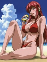 1girls ai_generated bangs beach bible_black big_breasts bikini_bottom bikini_top breasts busty can cleavage drink drinking_straw earrings female female_only holding_object lipstick long_hair makeup mature mature_female micro_bikini midriff milf navel ocean open_mouth oppai outdoors palm_tree pinup purple_eyes red_hair revealing_swimsuit sand seaside seducing seduction seductive seductive_body seductive_eyes seductive_gaze seductive_look seductive_mouth seductive_pose seductive_smile sidelocks sitting sitting_on_floor skimpy skimpy_bikini small_bikini soda soda_can solo solo_female solo_focus spread_legs swimsuit takashiro_hiroko teacher thick_thighs thighs tight_bikini very_long_hair voluptuous water wide_hips