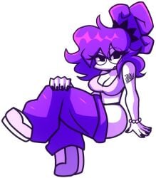 1girls 2026 breasts circular_glasses fanart fanart_from_twitter female female_only garlan_(haxxar) glasses oc original_character purple_hair tagme tagme_(artist) thighs