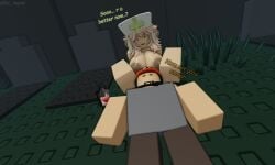 1boy 1boy1girl 1girl 1girls 3d 3d_(artwork) 3d_model :3 artist_name big_ass big_breasts breasts butt caretaker_(die_of_death) dahype dialogue die_of_death_(roblox) hi_res hotdog_(die_of_death) lying_on_stomach massage naked naked_female pink_hair roblox roblox_game text
