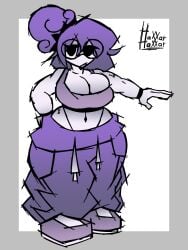 1girls 2025 breasts circular_glasses female female_only garlan_(haxxar) glasses haxxar oc original_character purple_hair tagme thighs