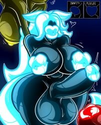 1futa 2girls big_lips big_lips_no_eyes breasts cursed_fleshlight_(gorila_invisible) female futanari gorila_invisible_(artist) gynomorph lipples lips mtg_transformation mti_transformation nipple_mouth penis_lips unusual_mouth_placement