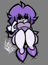 1girls 2025 breasts circular_glasses female female_only garlan_(haxxar) glasses haxxar lying lying_on_back oc original_character purple_hair tagme thighs