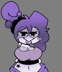 1girls 2025 breasts circular_glasses fanart fanart_from_twitter female female_only garlan_(haxxar) glasses oc original_character purple_hair tagme tagme_(artist) thighs