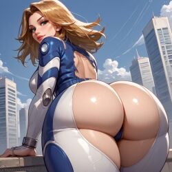 ai_generated alternate_version_at_source ass ass_focus big_breasts big_butt blonde_hair bodysuit breasts_out female happy_face hypet invisible_woman invisible_woman_(marvel_rivals) looking_at_viewer marvel_rivals shiny_skin sue_storm tagme thick thick_legs thick_thighs thighs torn_bodysuit torn_clothes video_game_character wide_hips