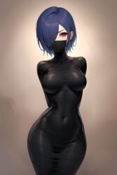 1girls ai_generated blue_hair female female_only kirishima_touka solo tagme tokyo_ghoul