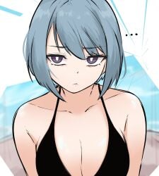 ... 1girls alternate_costume beruka_(fire_emblem) bikini black_bikini black_swimsuit blue_hair cleavage fire_emblem fire_emblem_fates large_breasts looking_at_viewer nintendo purple_eyes swimsuit tavi_(hosheezus)