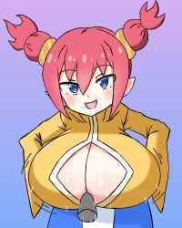 big_breasts boob_window breasts cleavage cleavage_cutout clothed_paizuri disembodied_penis disgaea fight_mistress_(disgaea) gigantic_breasts huge_breasts large_breasts nippon_ichi_software paizuri paizuri_under_clothes penis suiko_asrain