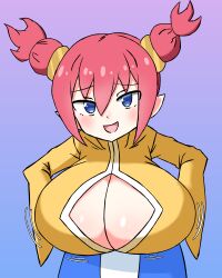 big_breasts boob_window breasts cleavage cleavage_cutout clothed_paizuri disgaea fight_mistress_(disgaea) gigantic_breasts huge_breasts large_breasts nippon_ichi_software suiko_asrain